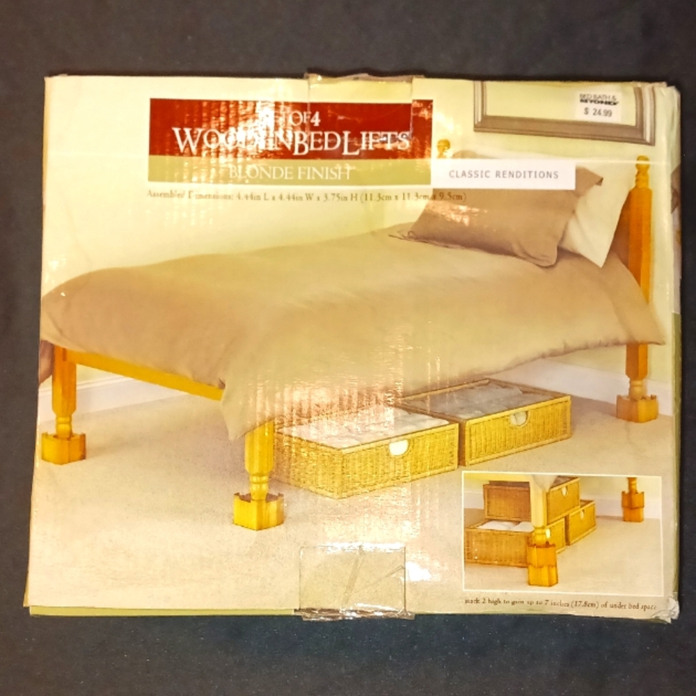 Classic Rendition Set of 4 Wooden Bed Lifts